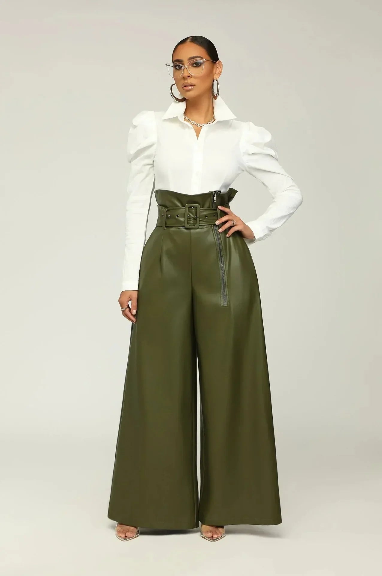 High Waist Women Wide Pants