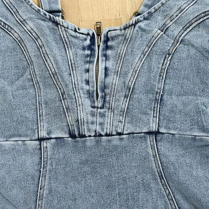 Alba | Denim jurk met verstelbare bandjes