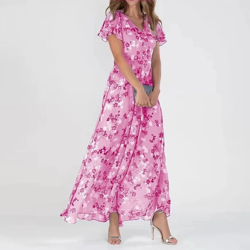 Lilia | Elegante Bloemen Midi-jurk