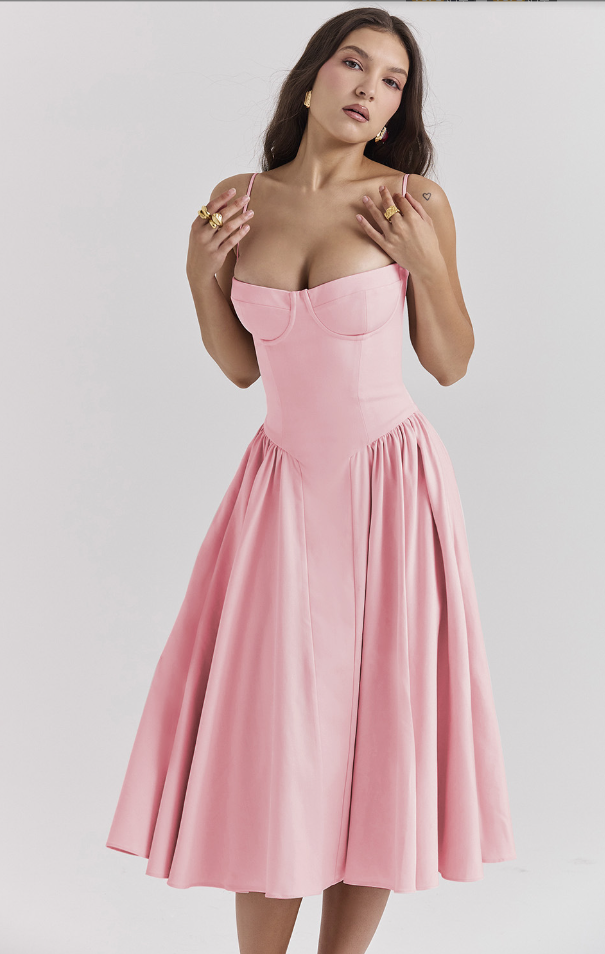 TULUM | Chic Mouwloze Midi Zomerkleed Met Corset Pasvorm