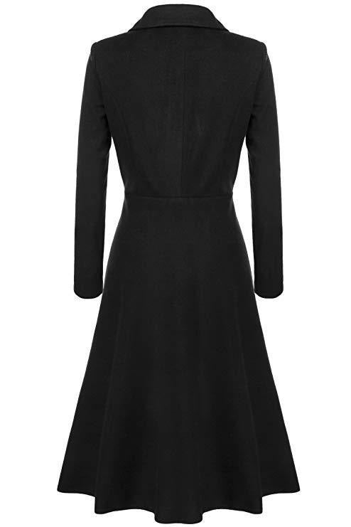 Women's Wool Coat – Tailored Fit – Long Sleeves – Classic Lapels – Front Buttons