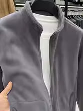 Men's Fleece Jacket – Regular Fit – Standing Collar – Full Zip – Casual Outer Jacket