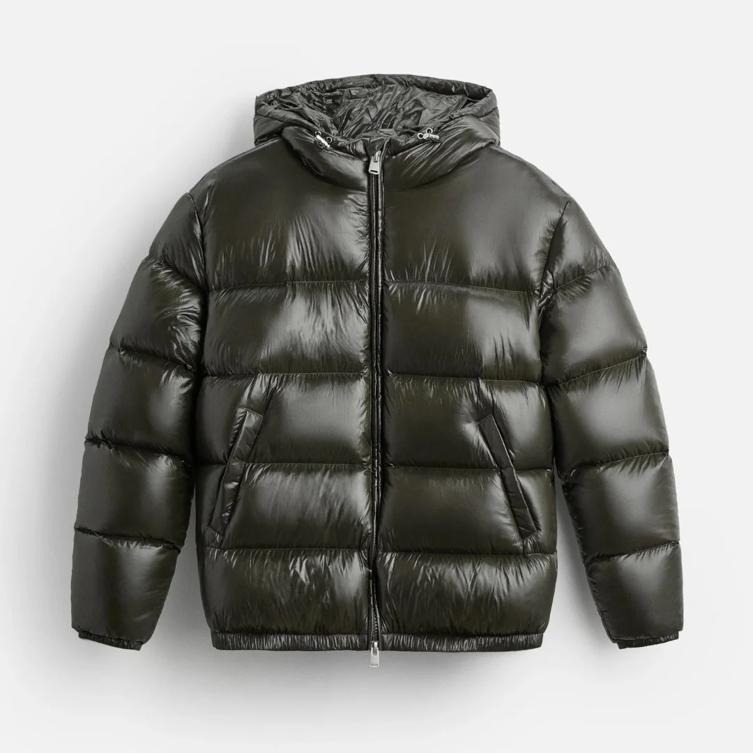 Men's Puffer Jacket – Oversized Fit – Water-Repellent – Quilted with Hood