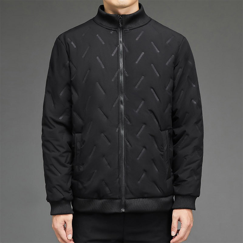 Men's Puffer Jacket – Quilted Design – Regular Fit – Stand-up Collar – Ribbed Trims