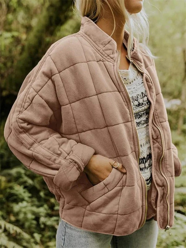 Women's Quilted Jacket – Relaxed Fit – High Collar – Lightweight Breathable Design