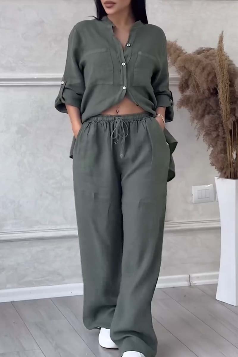 Casual Linnen Shirt en Broek