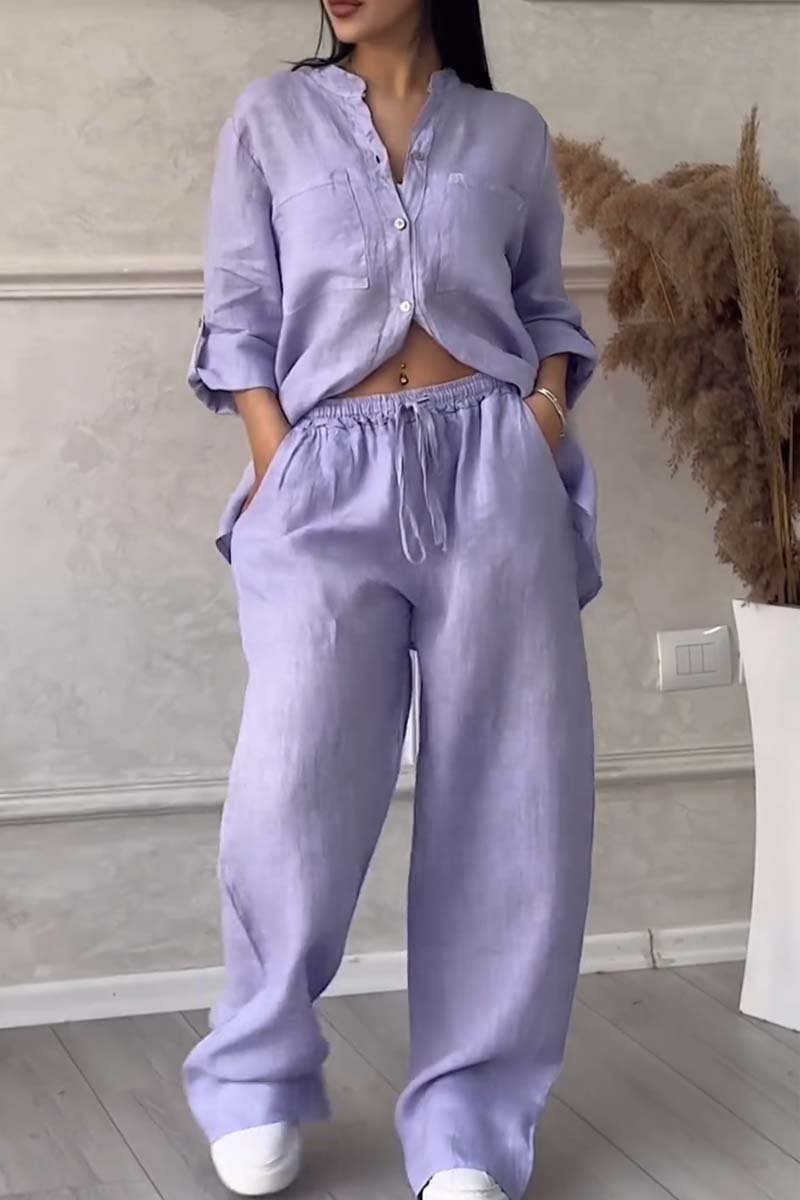 Casual Linnen Shirt en Broek