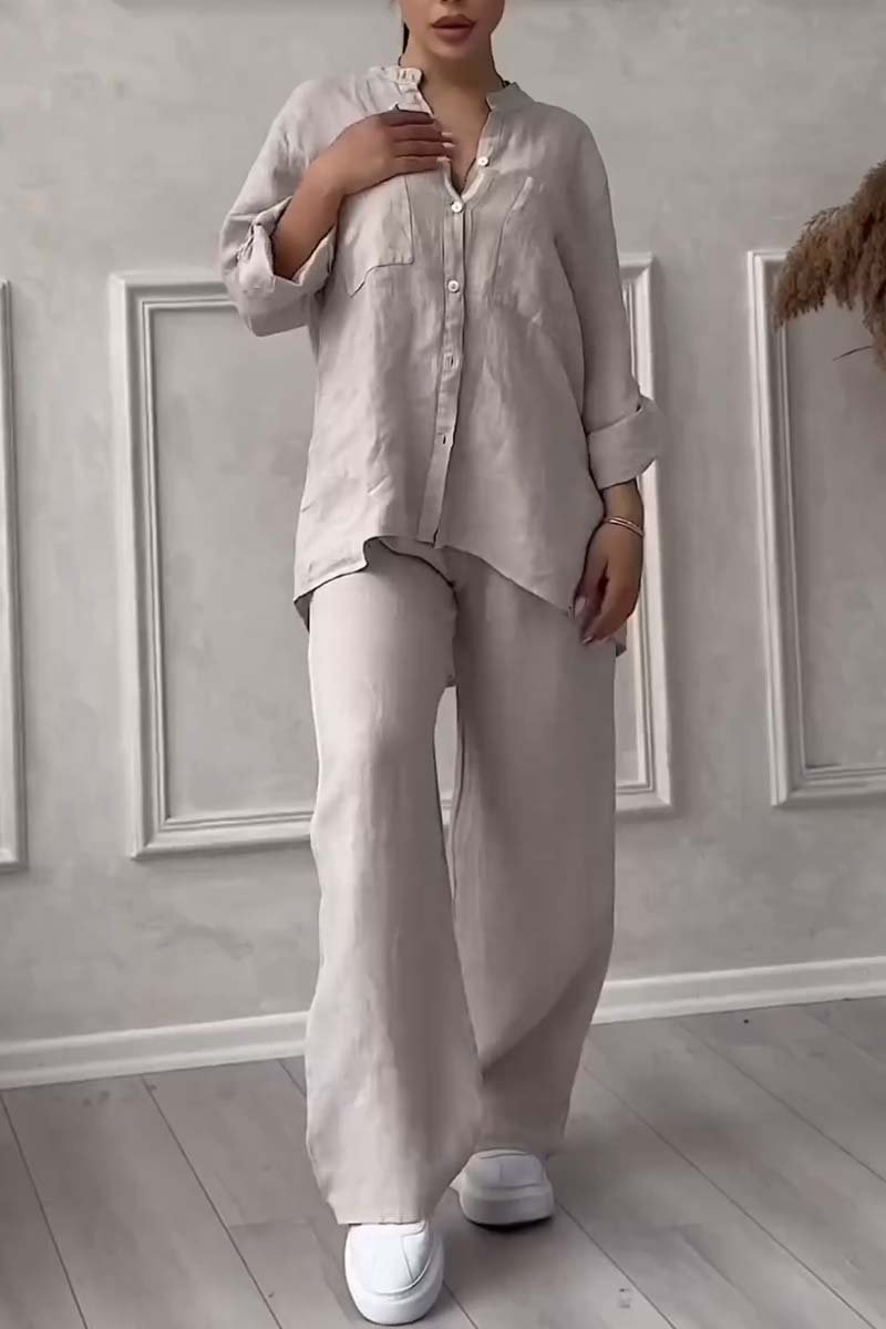 Casual Linnen Shirt en Broek