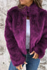 Dames Jas - Imitatiebont - Hoge Kraag - Regular Fit - Ritssluiting - Modieus & Warm