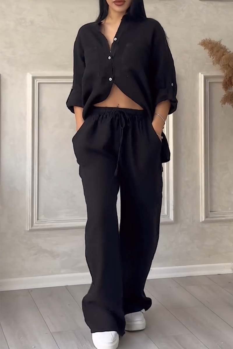 Casual Linnen Shirt en Broek