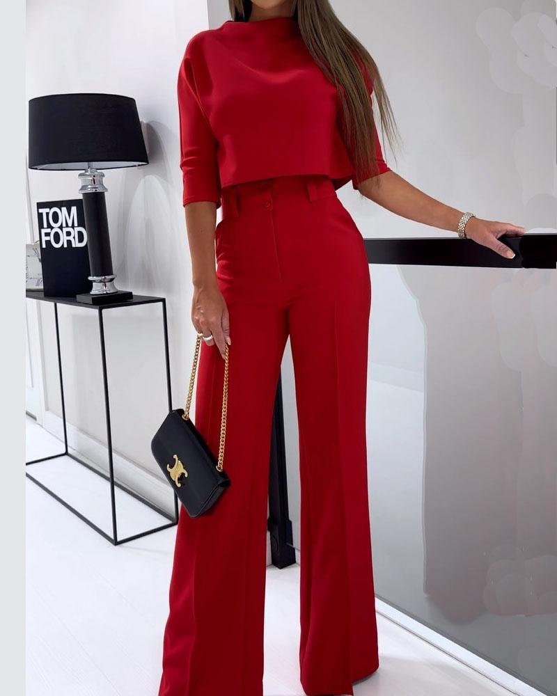 Verfijnde Casual Set met Moderne Silhouet