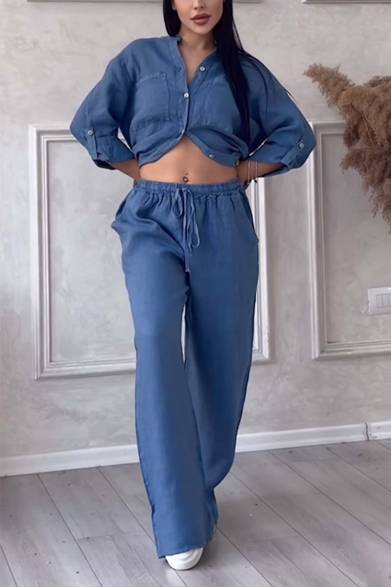 Casual Linnen Shirt en Broek