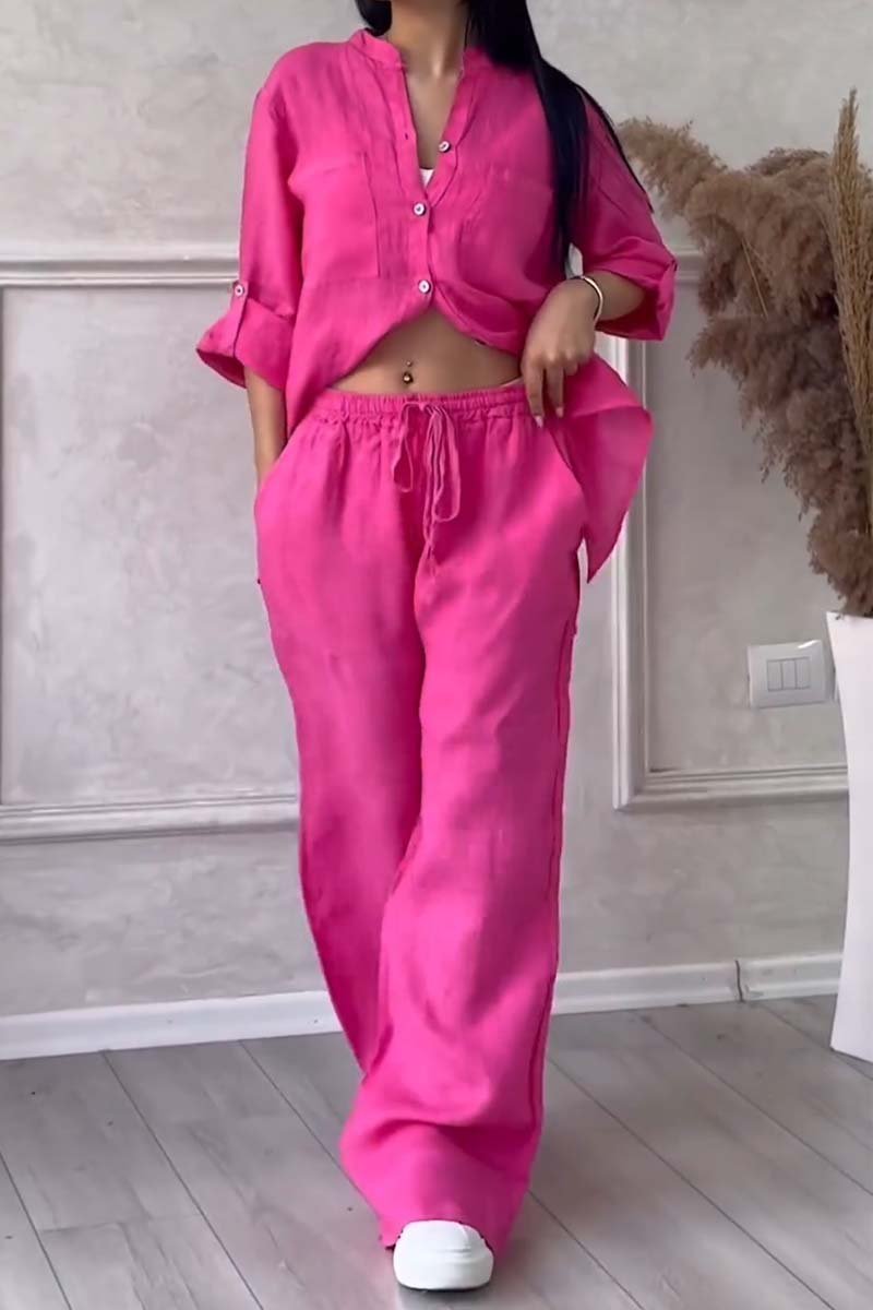 Casual Linnen Shirt en Broek