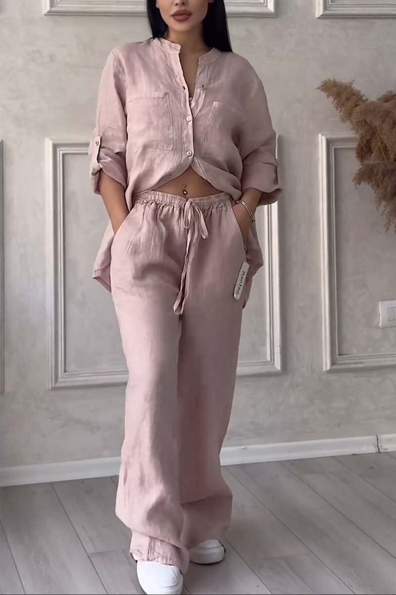 Casual Linnen Shirt en Broek