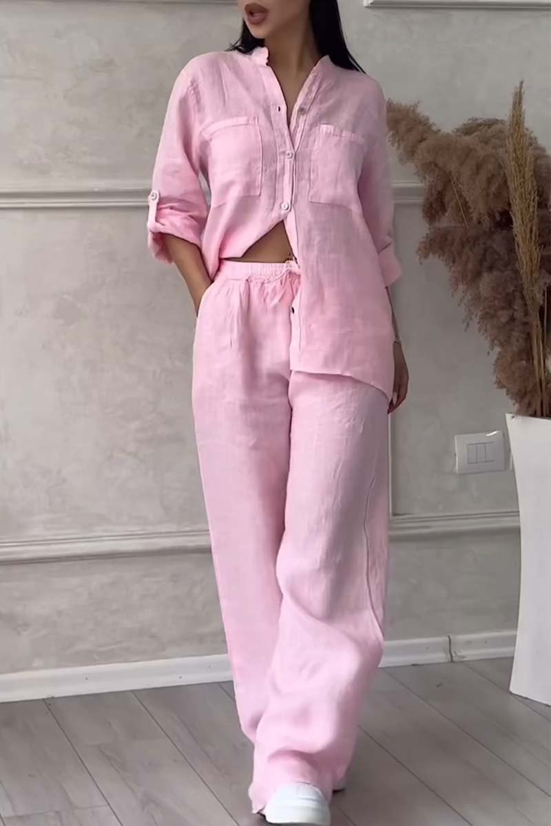 Casual Linnen Shirt en Broek