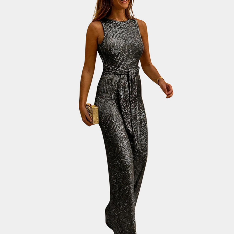 Nova – Glitter Jumpsuit met Tailleband voor Dames