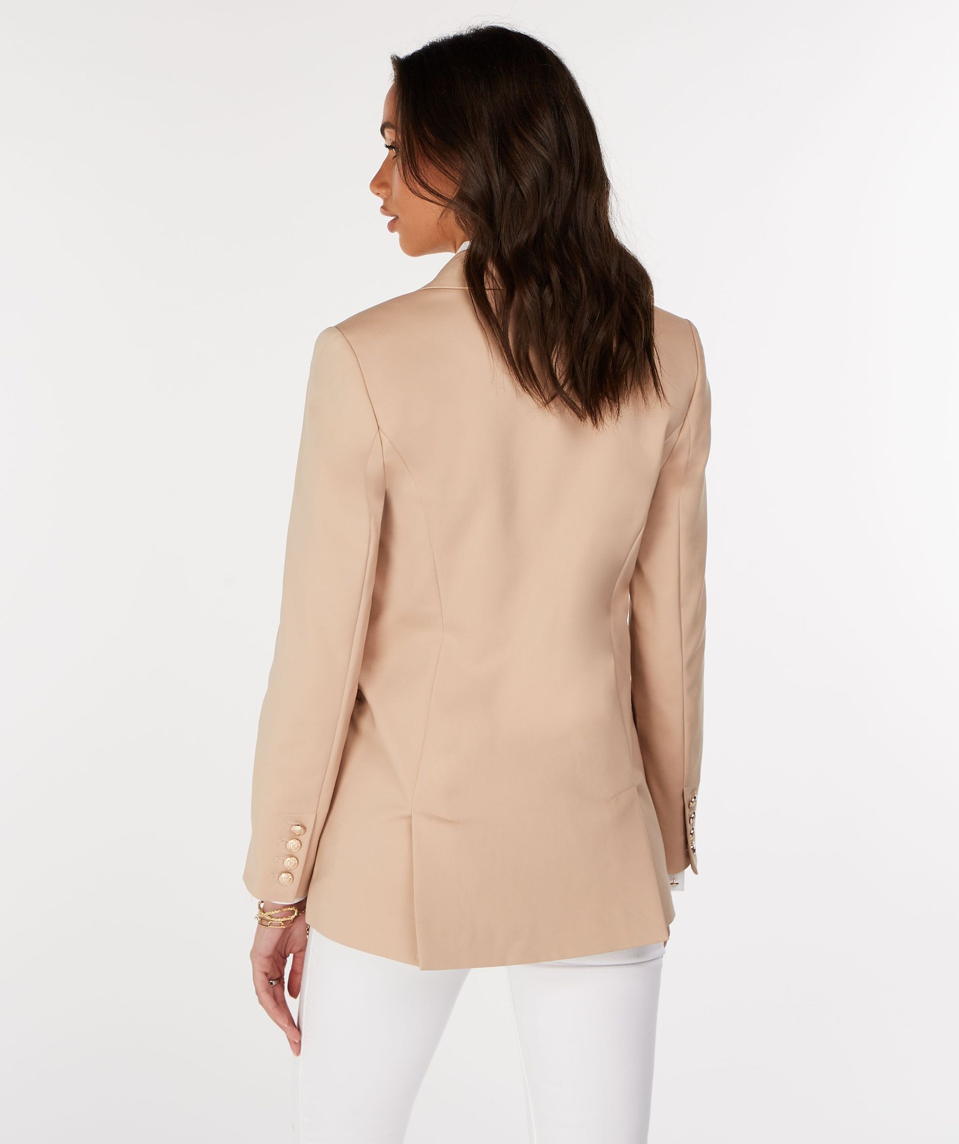 Chique beige blazer met dubbele knopen