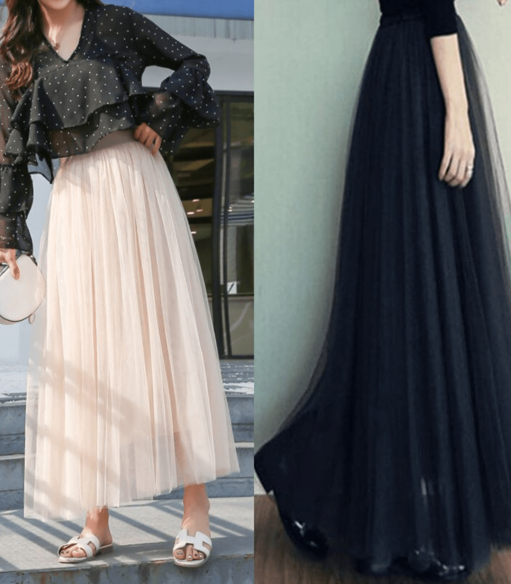 Tulle maxi rok - elegante hoge taille damesrok