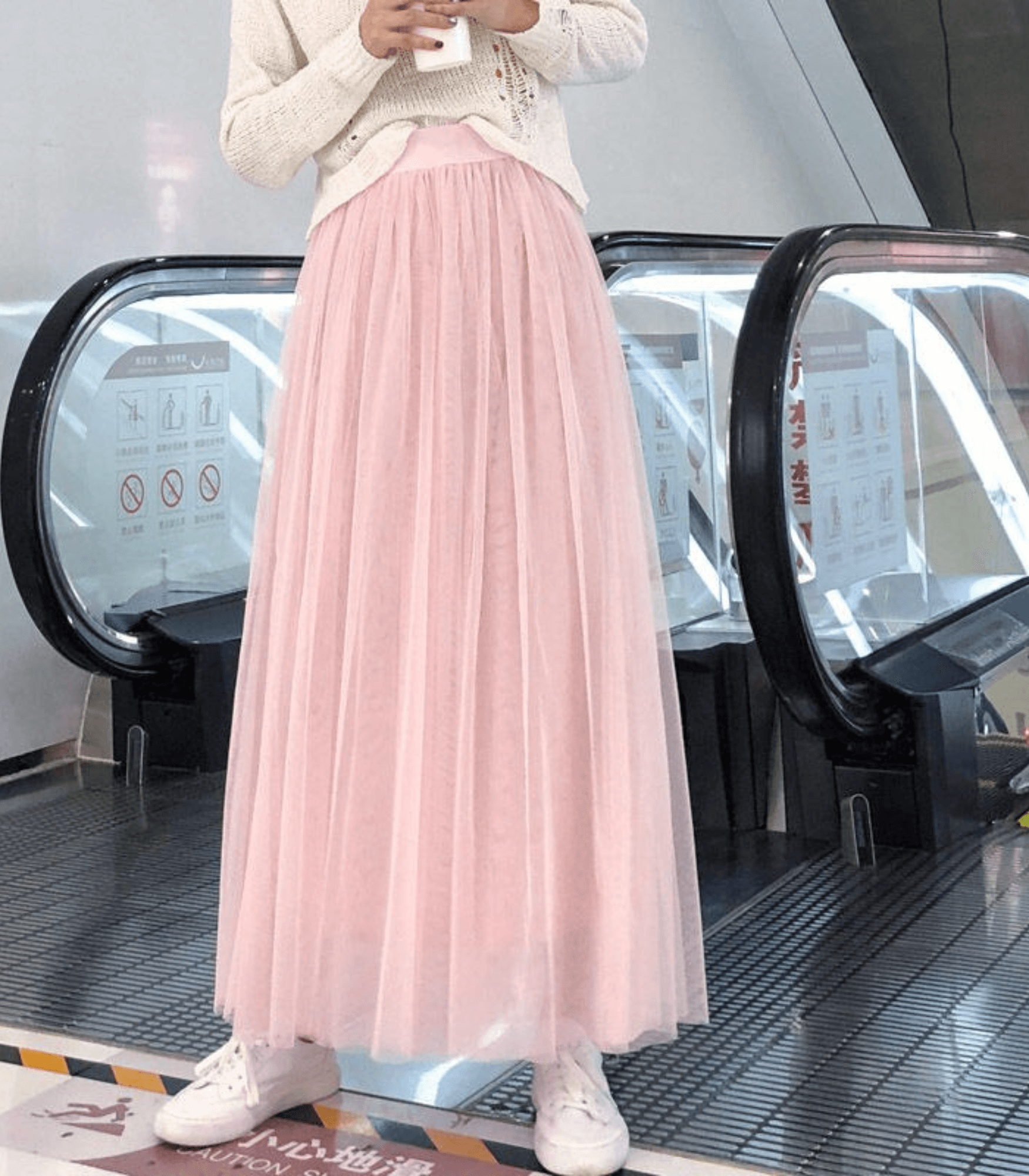 Tulle maxi rok - elegante hoge taille damesrok