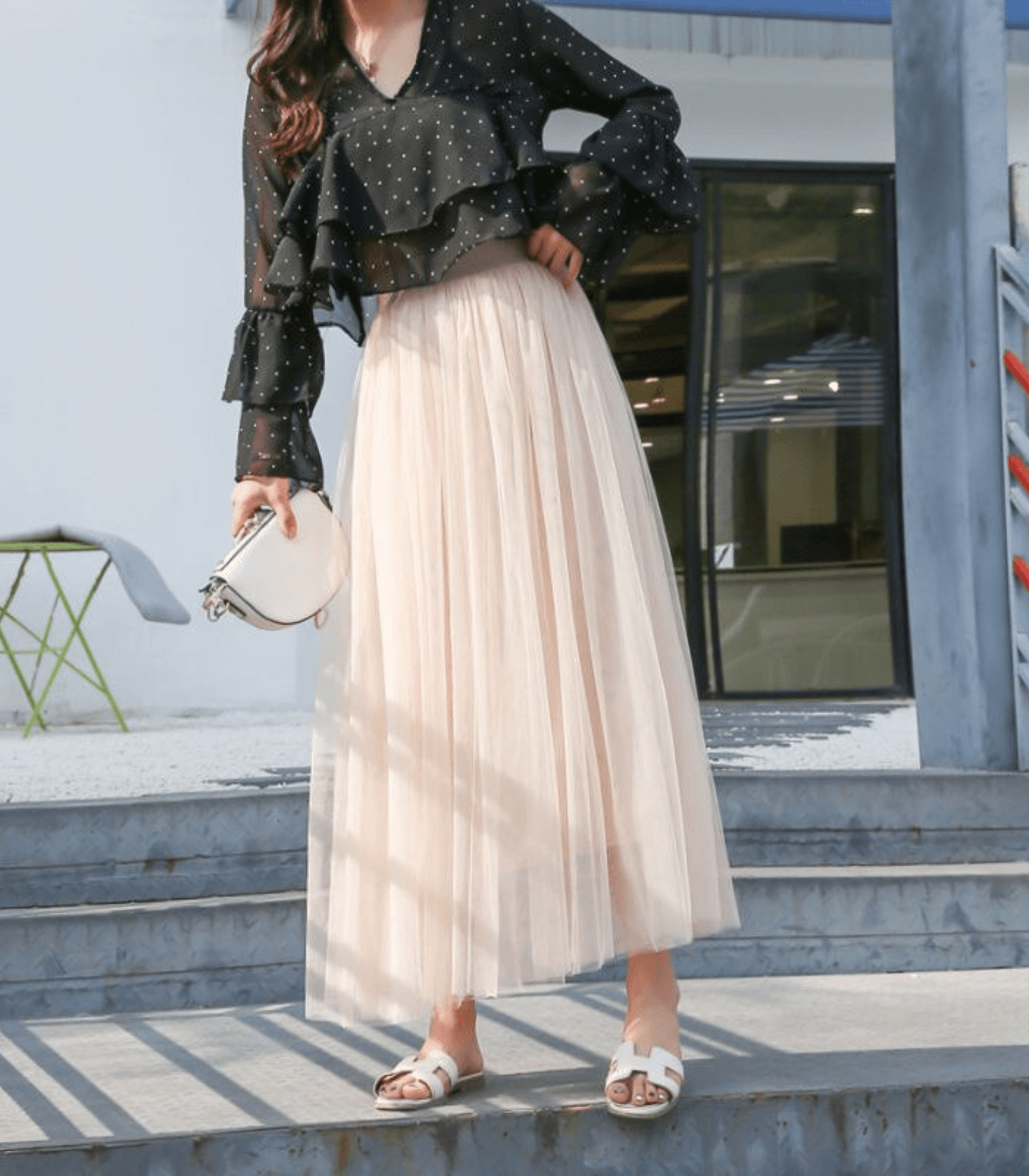 Tulle maxi rok - elegante hoge taille damesrok