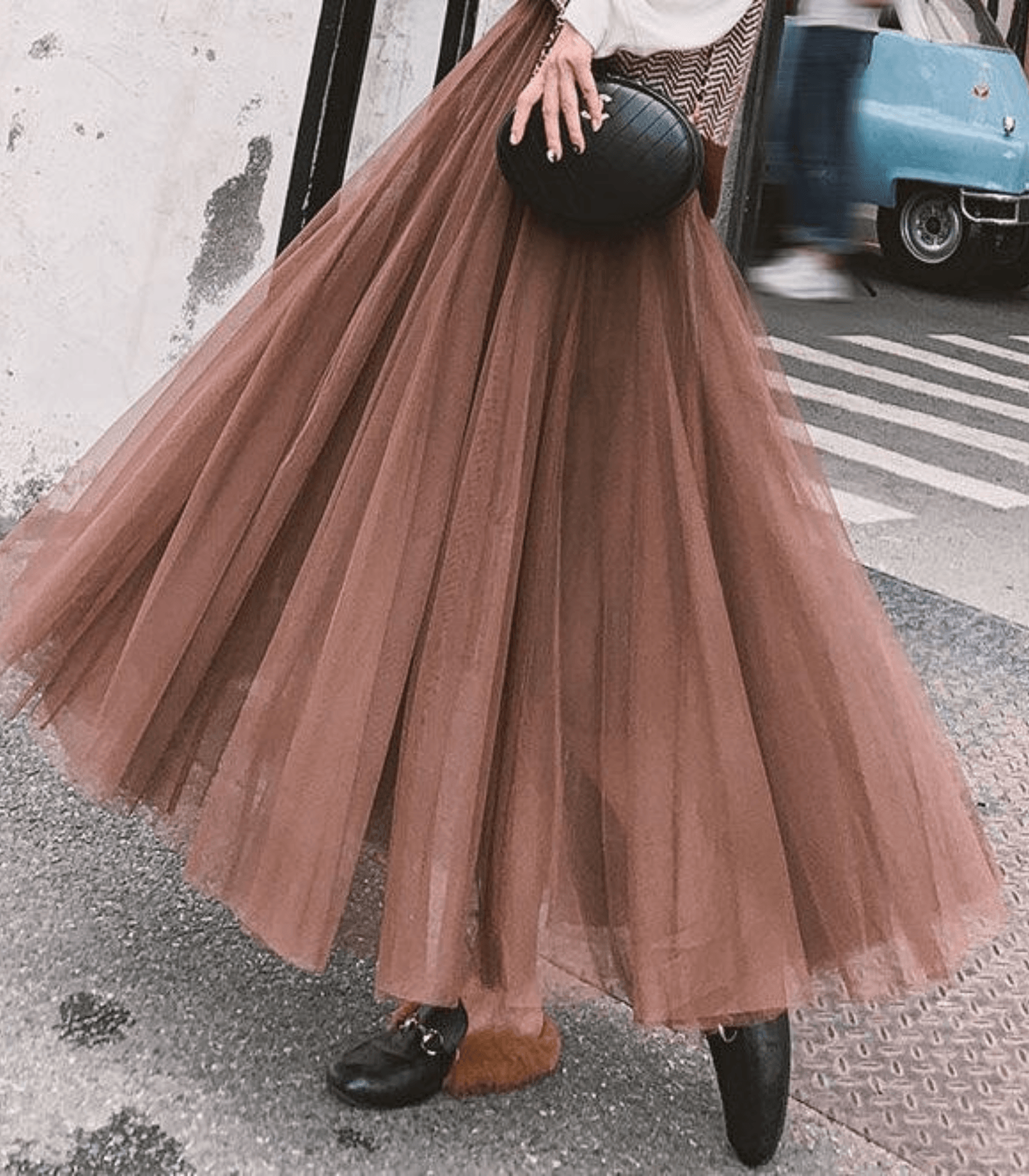 Tulle maxi rok - elegante hoge taille damesrok