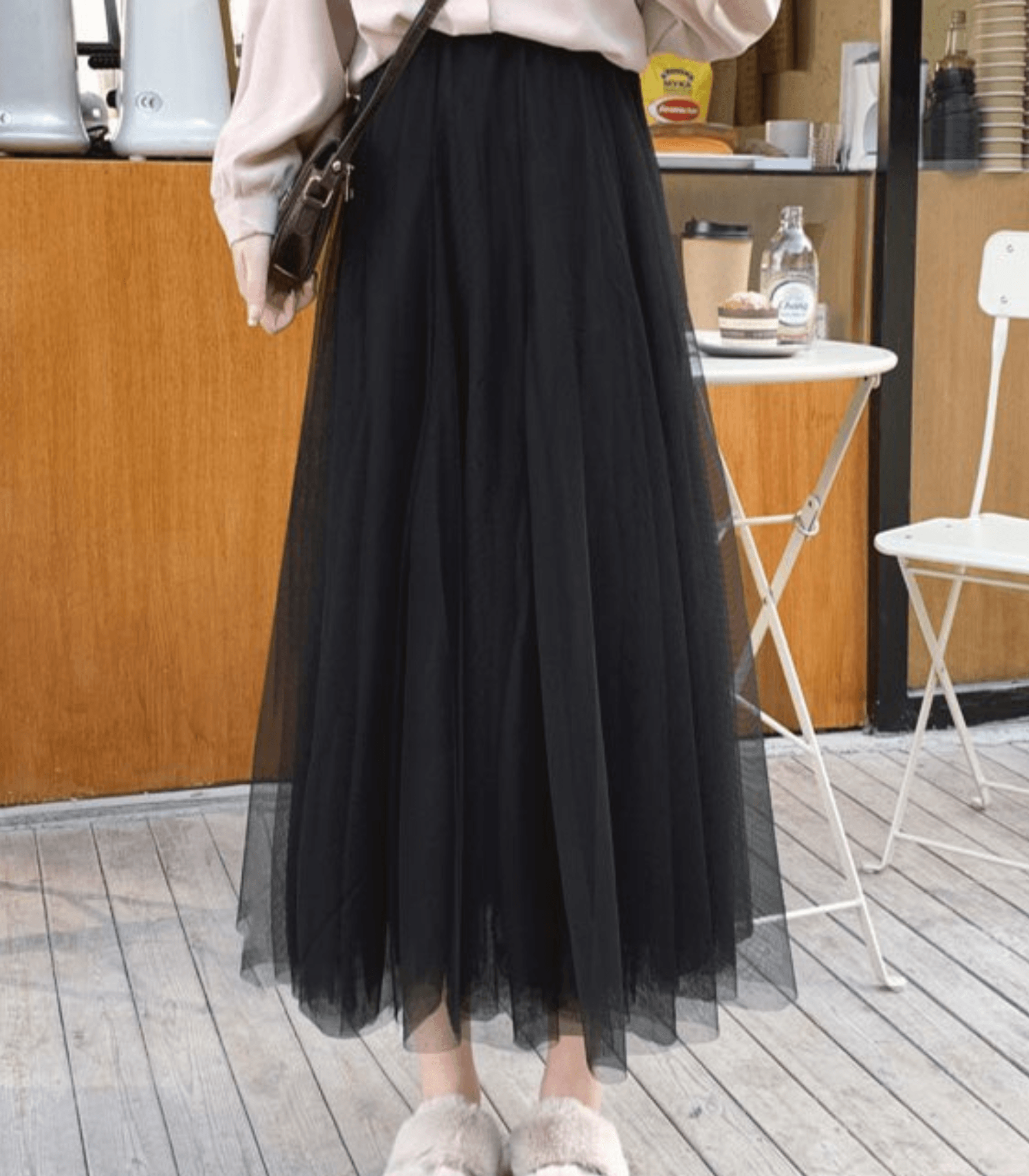 Tulle maxi rok - elegante hoge taille damesrok