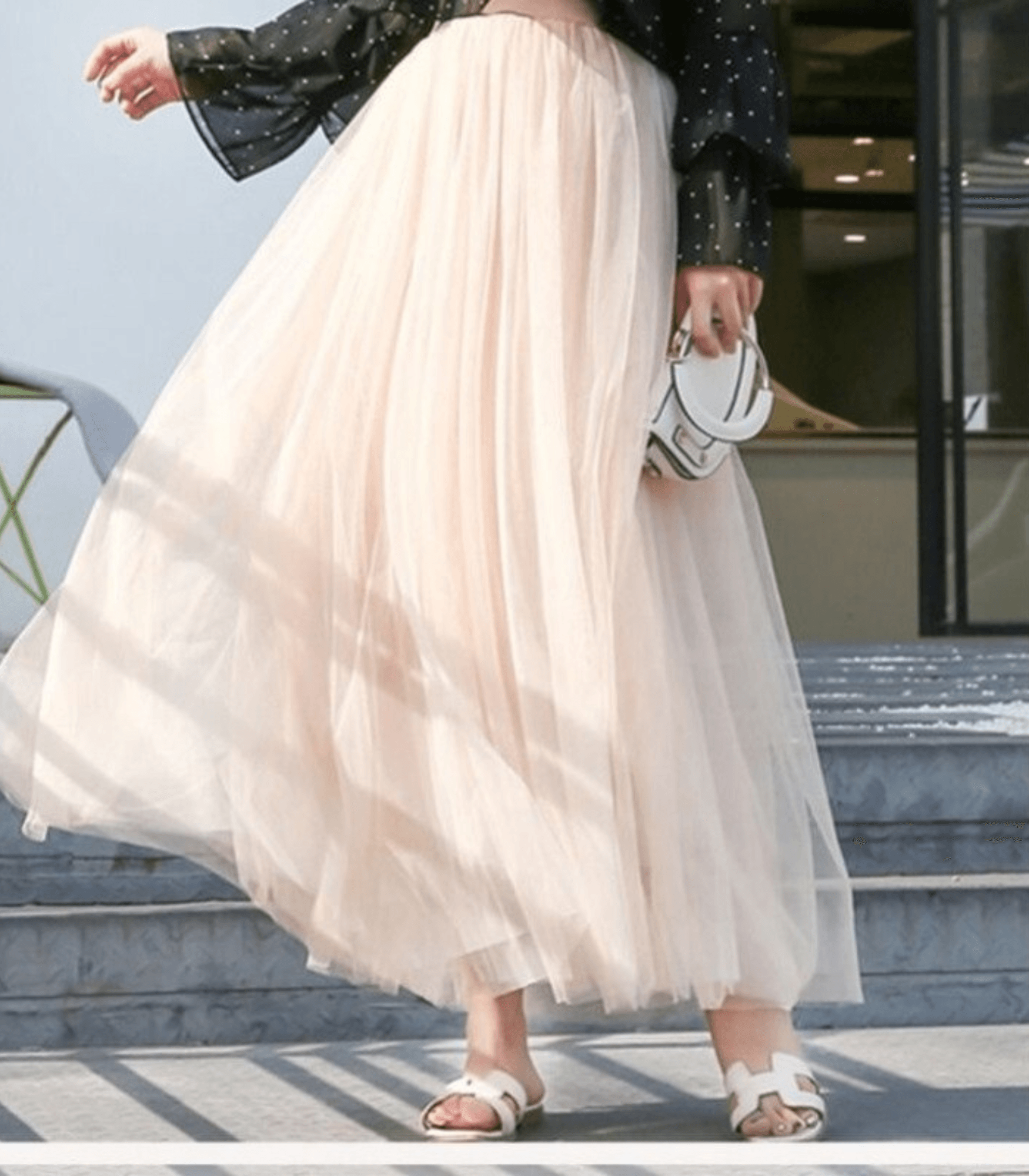 Tulle maxi rok - elegante hoge taille damesrok