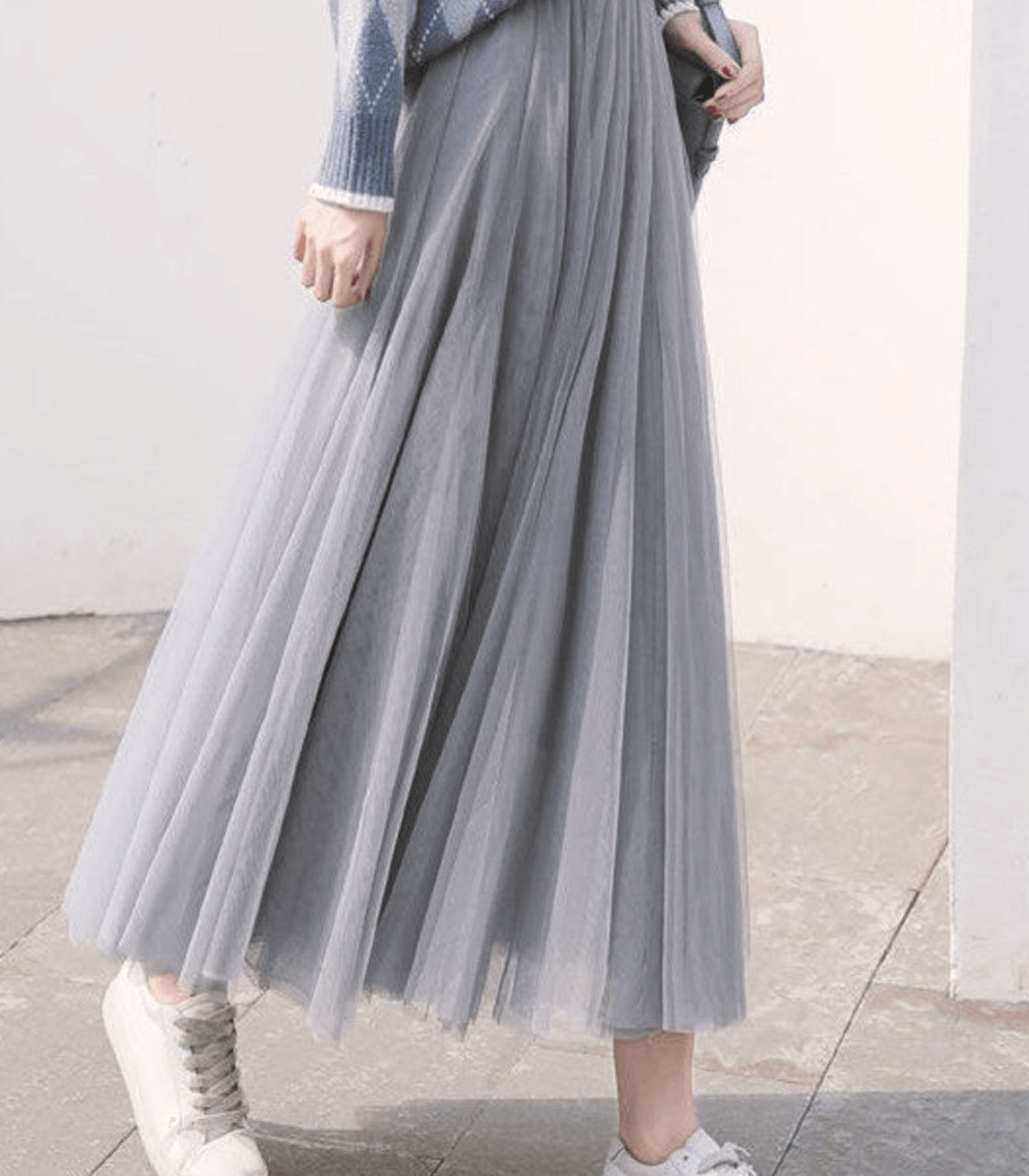 Tulle maxi rok - elegante hoge taille damesrok