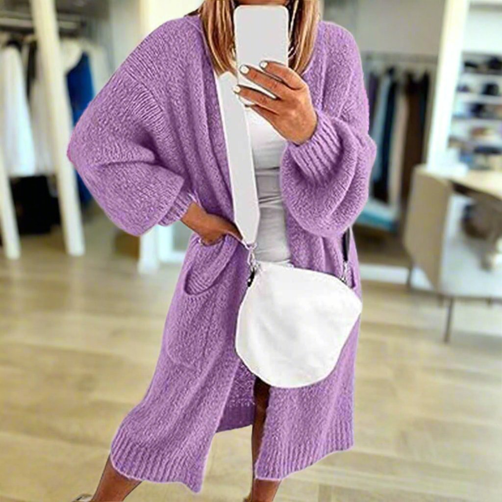 Romee - Casual Zachte Cardigan met Lange Mouwen in Effen Kleur voor Dames | Perfect voor Herfst/Winter