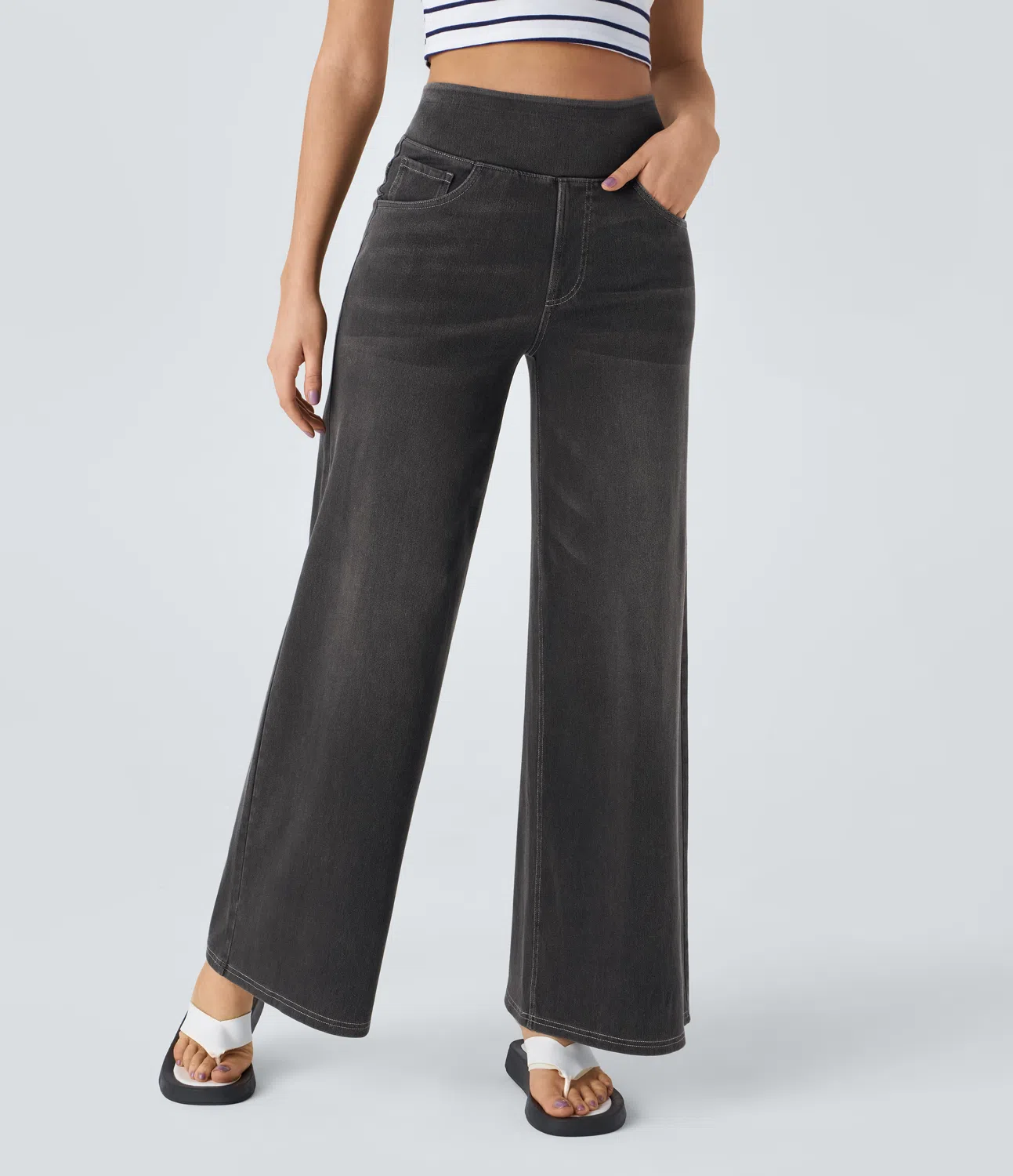 Relaxed Fit Rekbare Gebreide Jeans