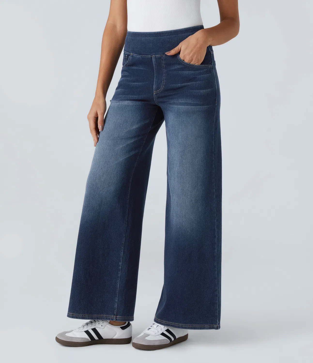 Relaxed Fit Rekbare Gebreide Jeans