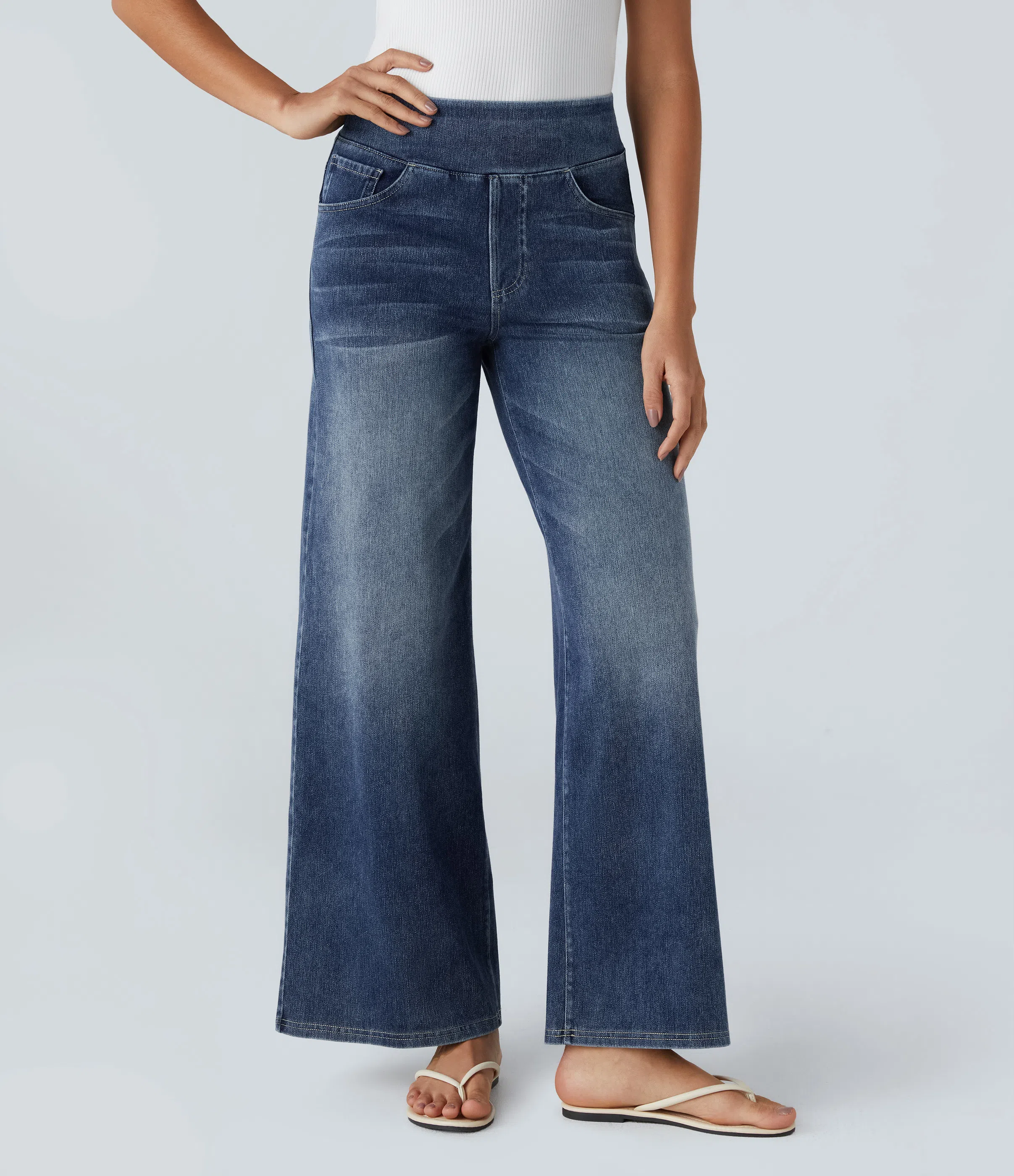 Relaxed Fit Rekbare Gebreide Jeans