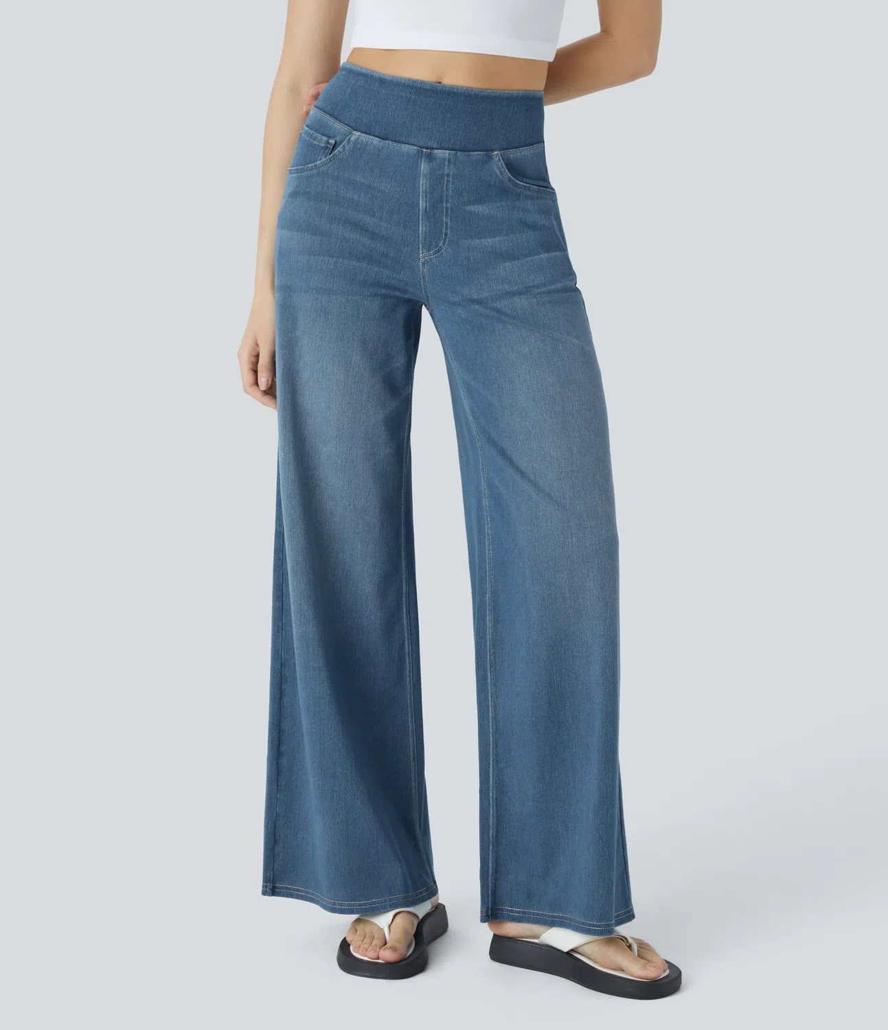 Relaxed Fit Rekbare Gebreide Jeans