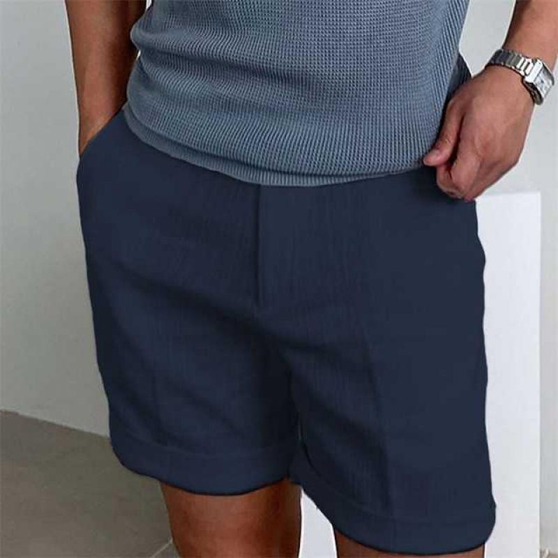 Men's Shorts – Relaxed Fit – Cuffed Hem – Breathable Natural Textile – Casual Look