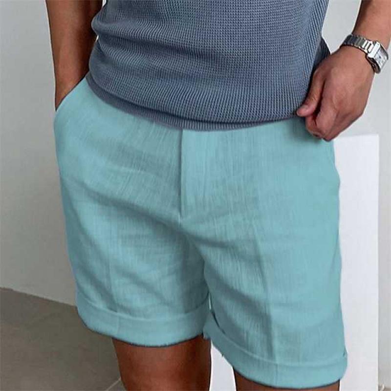 Men's Shorts – Relaxed Fit – Cuffed Hem – Breathable Natural Textile – Casual Look
