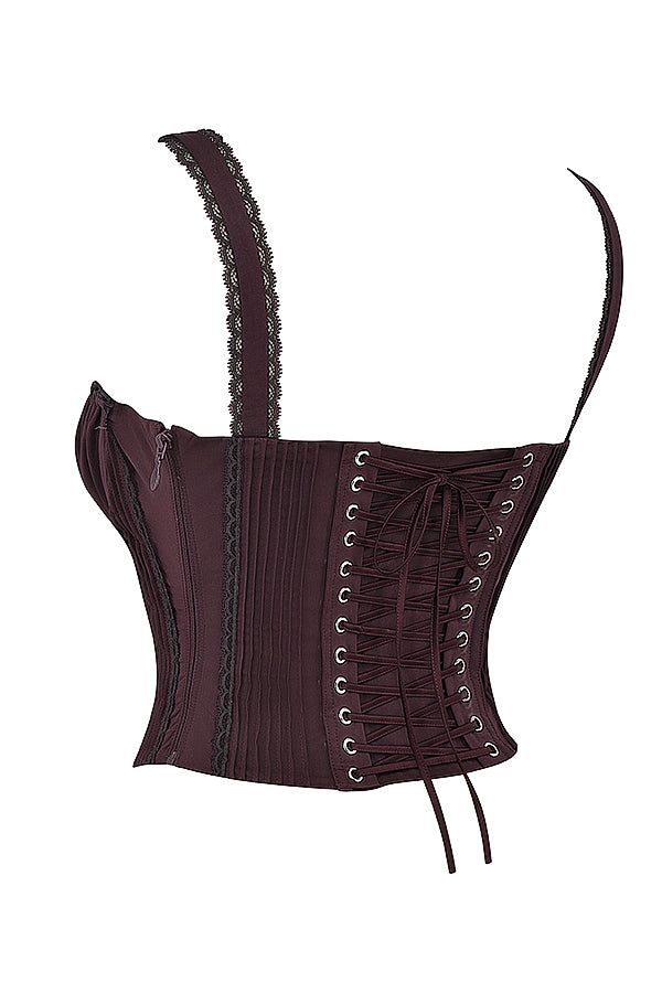 Dames Corsettop – Satijnen Look – Sweetheart Halslijn – Kanten Details – Getailleerd Model