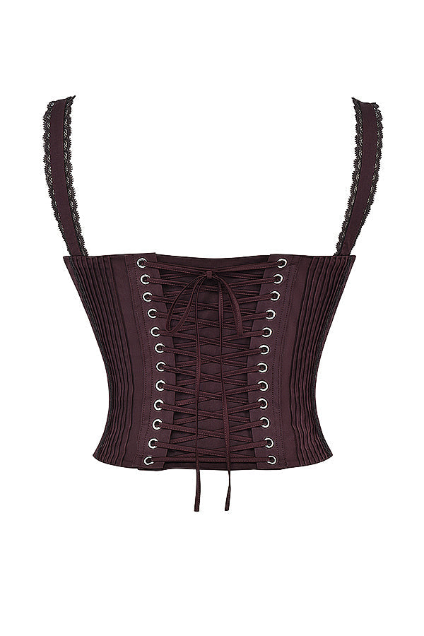 Dames Corsettop – Satijnen Look – Sweetheart Halslijn – Kanten Details – Getailleerd Model
