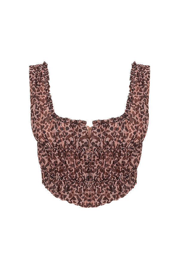 Top met Dierenprint en Ruches