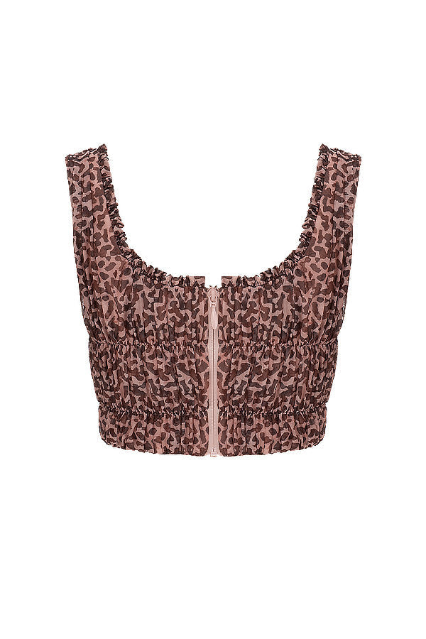 Top met Dierenprint en Ruches