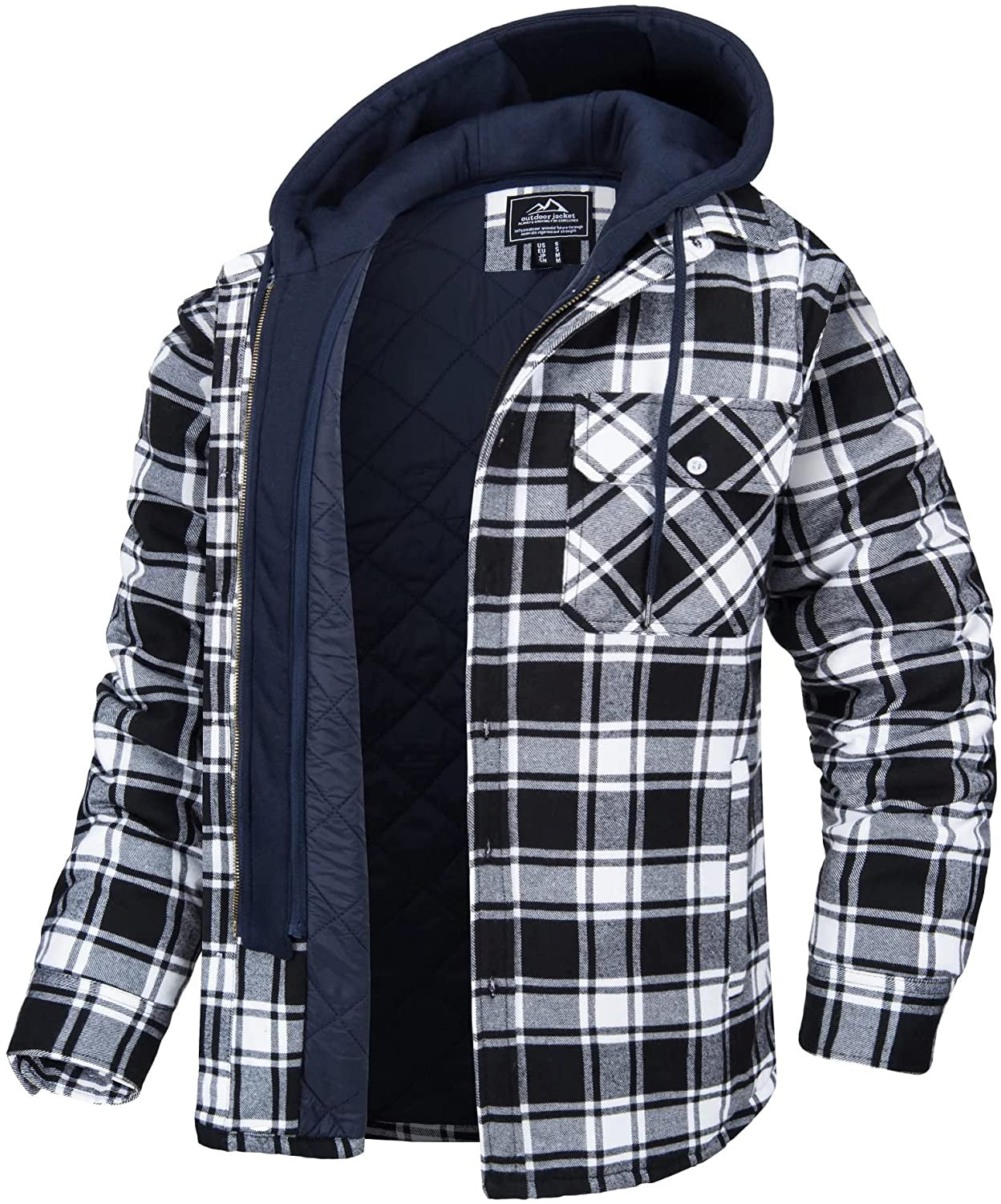 Herenjas met Capuchon en Geruit Patroon