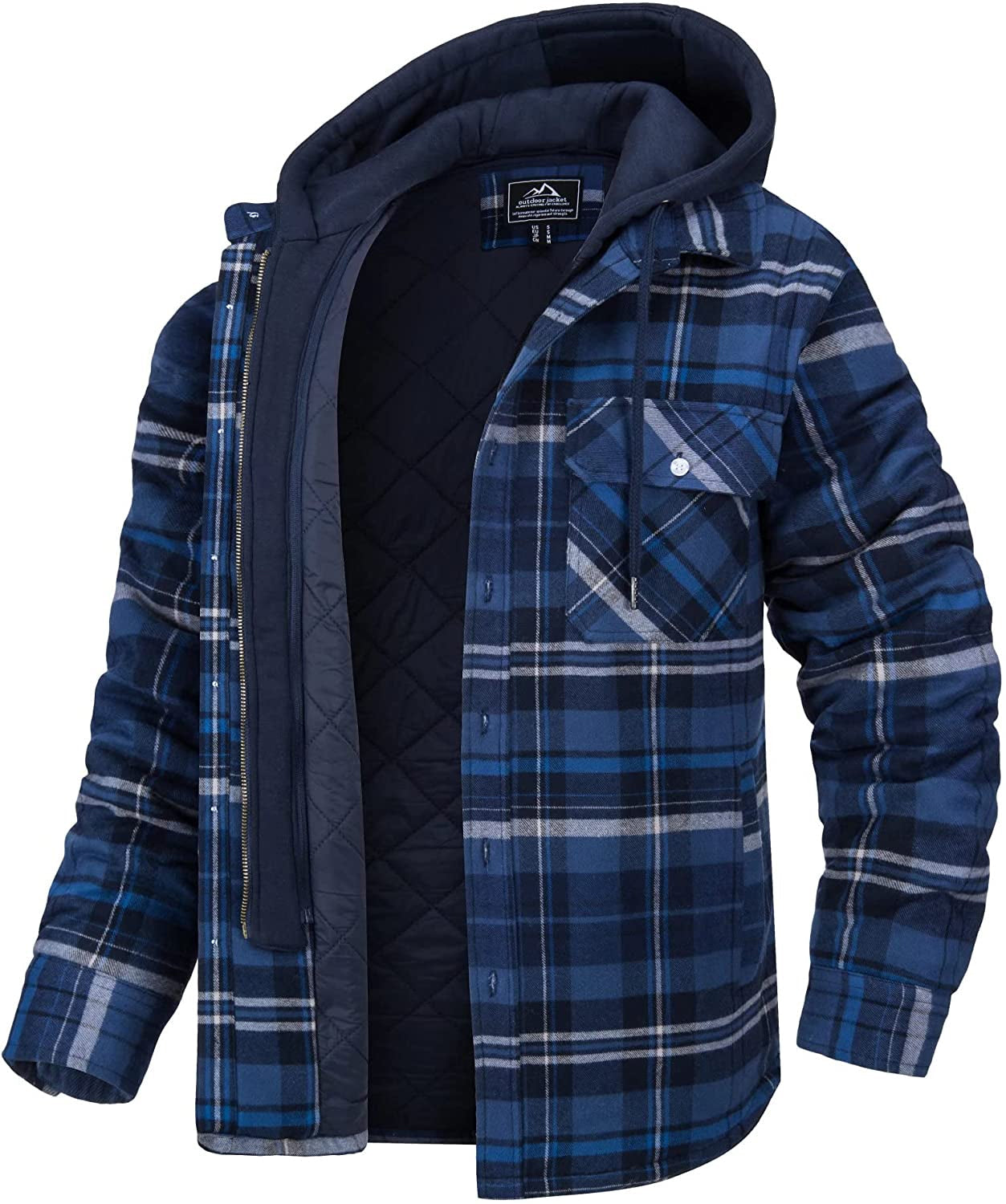 Herenjas met Capuchon en Geruit Patroon