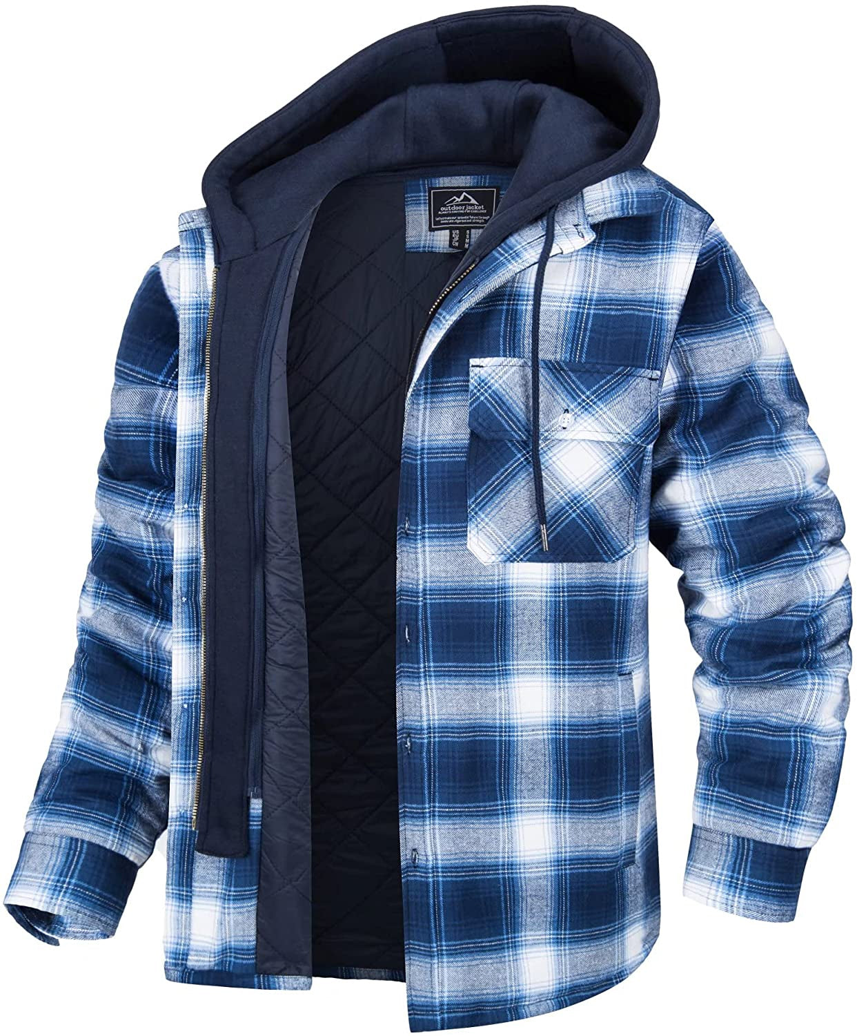 Herenjas met Capuchon en Geruit Patroon