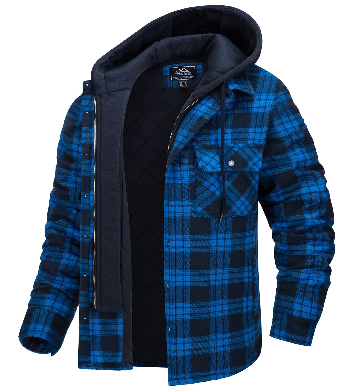 Herenjas met Capuchon en Geruit Patroon