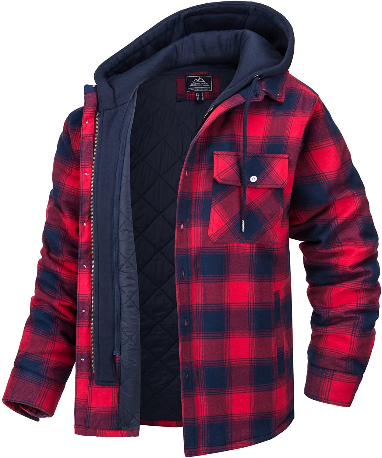Herenjas met Capuchon en Geruit Patroon