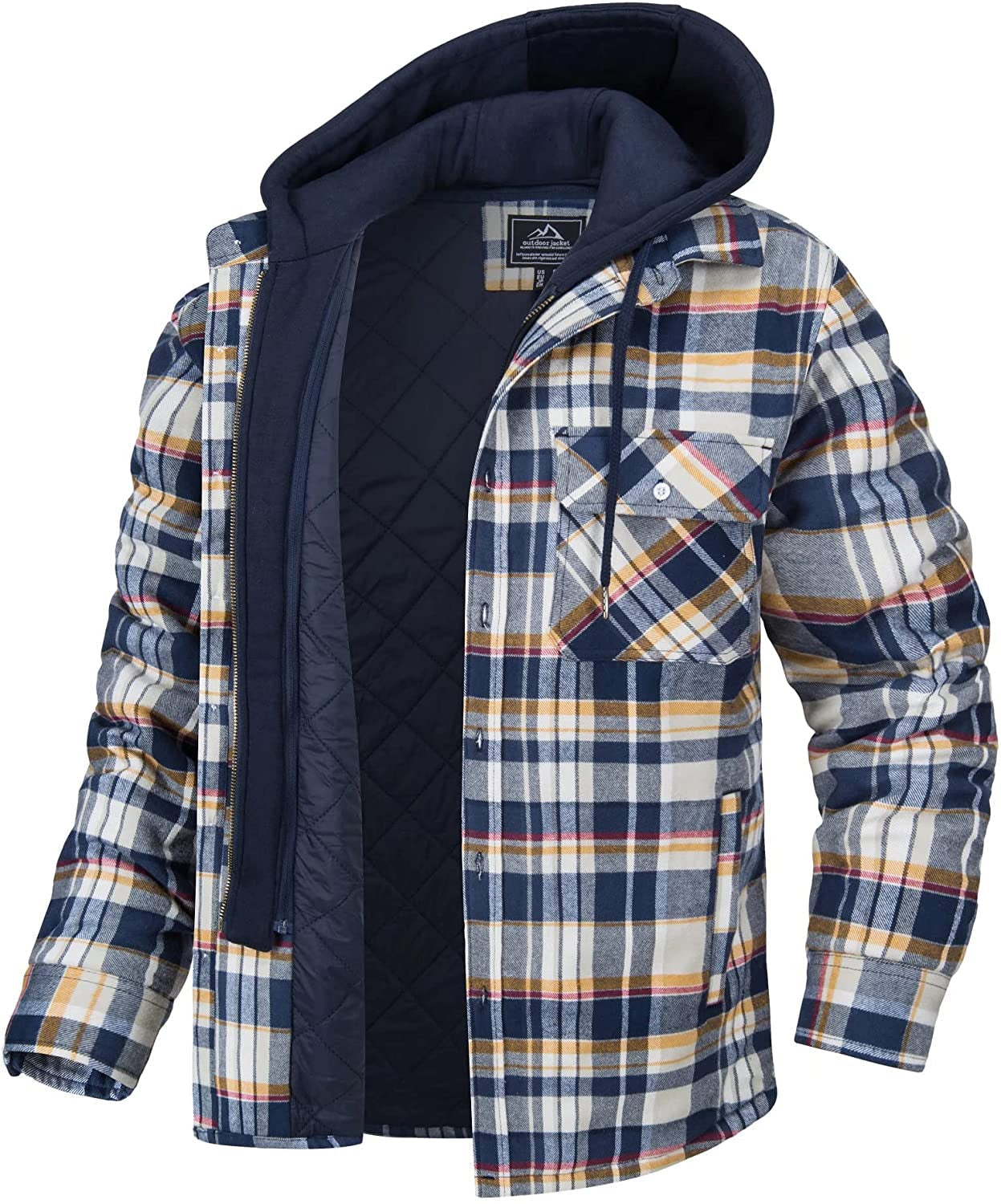 Herenjas met Capuchon en Geruit Patroon